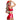 Person wearing a red costume with a hat on a white background