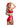 Person wearing a red costume with a hat on a white background