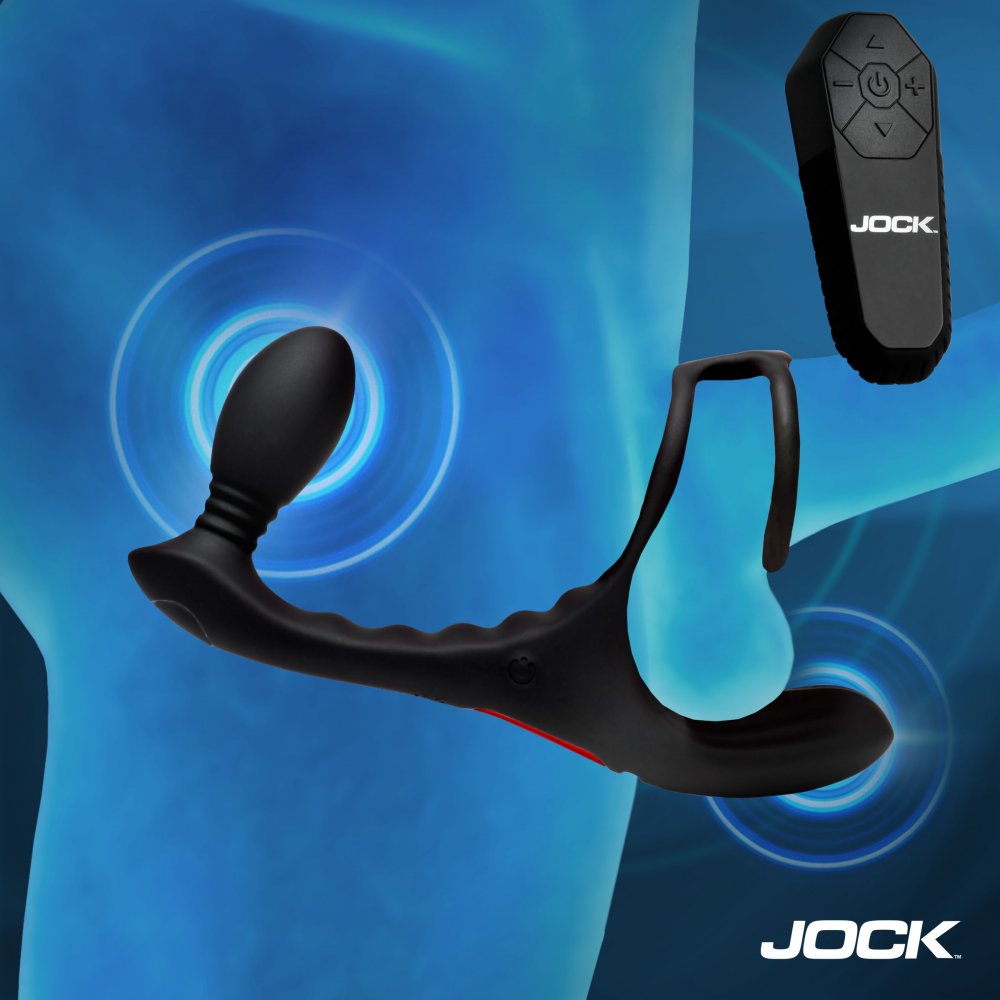 JOCK Triple Rush Vibrating C-Ring and Anal Plug Adult Toy Box JOCK Triple Rush Vibrating C-Ring and Anal Plug Adult Toy Box