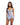 Woman wearing sheer blue lace teddy on a while background