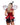 Woman wearing a ladybug costume with polka dot wings on a white background