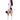 Woman in a cheerleader costume with pom-poms on a white background