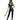 Person wearing a police costume with a baton on a white background