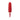 A red silicone bullet massager with a textured shaft, a metallic rose gold accent band, and a red cord extending downward, shown against a plain white background.