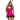 Woman wearing a pink 'LOVE' costume with fairy wings on a white background