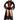 Woman wearing a black and red costume with a top hat on a white background