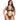 Woman wearing a black fishnet lingerie set on a white background