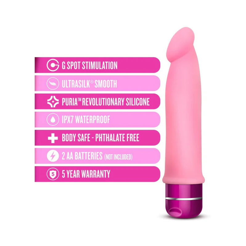Luxe By Blush Purity Pink 7.5-Inch Vibrating Dildo Adult Toy Box Luxe By Blush Purity Pink 7.5-Inch Vibrating Dildo Adult Toy Box