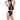 Criss Cross Wet Look Halter & High Waisted Thong Black Medium