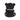 Black teddy bear with pink rhinestone collar on a white background