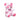 White teddy bear with pink accents, including a sleep mask and rope, on a white background