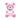 White teddy bear with pink accents, including a sleep mask on a white background