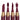 Merlot lipstick vibe attachments with gold accents on a white background