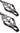 Black metal nipple clamps with chain on a white background