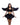 Woman wearing a black angel costume with wings on a white background