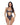 Woman wearing a black patterned Nautical Bunny One Piece Swimsuit on a white background