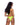 back view of yellow 2-piece Metallic Iridescent Bikini Set with Rhinestone Detail