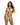 front view of yellow 2-piece Metallic Iridescent Bikini Set with Rhinestone Detail