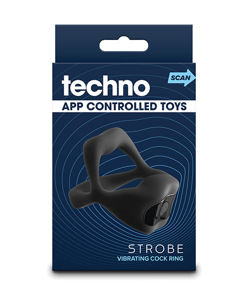 Techno Strobe App Controlled Vibrating Cock Ring Adult Toy Box Techno Strobe App Controlled Vibrating Cock Ring Adult Toy Box