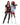 Two women in costumes standing side by side on a white background