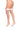 white nurse themed fishnet thigh high stocking with red bow