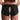 Black lace harness shorts worn by a person on a white background