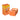 Orange product with packaging on a white background