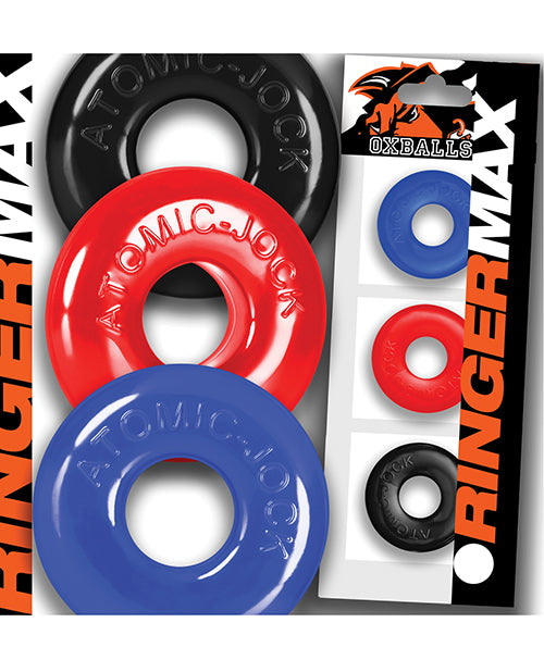 Oxballs Ringer Max 3 Pack Cockrings Multi Color Adult Toy Box Oxballs Ringer Max 3 Pack Cockrings Multi Color Adult Toy Box