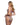 back view of Multi colored peony embroidered lace and stretch satin bra with Contrast organza ribbon bow detail, Demi cup with underwire, and Hook & Eye closure. Matching Brazilian back panty included