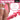 Pink piggy tail anal plug with product details on a pink background