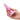 Pink silicone butt plug held in a hand against a white background
