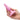 Pink silicone butt plug held in a hand against a white background