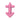 Pink anchor-shaped Sagittarius mini vibe with a power symbol on a white background