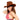 Woman wearing a brown cowboy hat and red checkered top on a white background