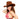 Woman wearing a brown cowboy hat and red checkered top on a white background