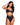 Woman wearing a Playboy lingerie set on a white background