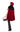 back view of model wearing Playboy Enchanted Forest costume with Sequin & Bunny Flocking Romper with Padded Cup & Attached Vinyl Garters, & Faux Fur Hooded Cape with Bunny Charm Chain Closure
