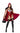 model wearing Playboy Enchanted Forest costume with Sequin & Bunny Flocking Romper with Padded Cup & Attached Vinyl Garters, & Faux Fur Hooded Cape with Bunny Charm Chain Closure
