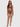 Woman wearing a purple lingerie set on a white background
