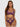 Woman wearing a purple lace lingerie set on a white background
