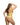 Woman wearing a yellow lace lingerie set on a white background