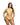 Woman wearing a yellow lace lingerie set on a white background