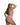 Model wearing a pink lingerie set on a white background