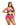 Woman wearing pink lingerie with Playboy branding on a white background