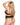 Woman wearing a black lingerie set on a white background