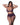 Plus Size Magic Silk Leather & Lace Bralette, Garter Skirt & Thong Set Plum