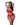 Plus Size Sugar High Lace Bralette with Garter Belt & Strappy Panty 3 pc Set - Red 1X-3X