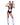 Person wearing a black and white animal-themed costume with a hood on a white background