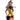 Woman wearing a bee costume with yellow and black outfit on a white background