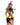 Woman wearing a bee costume with yellow and black outfit on a white background